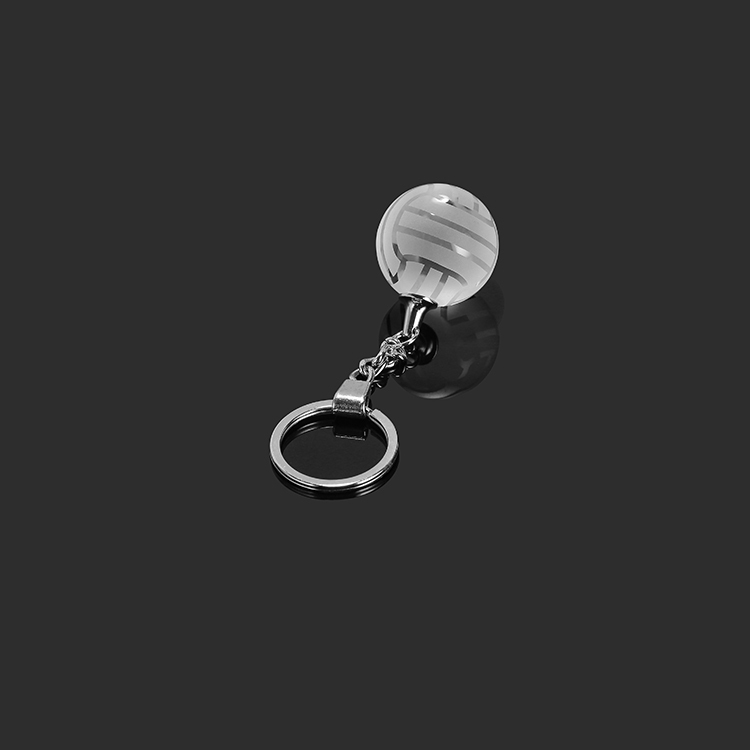 Clear Glass Crystal Volleyball Keychain MH-YS0280