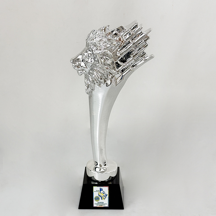 Gold Silver Resin lion Head Crystal Trophy and Award MH-LJ0767