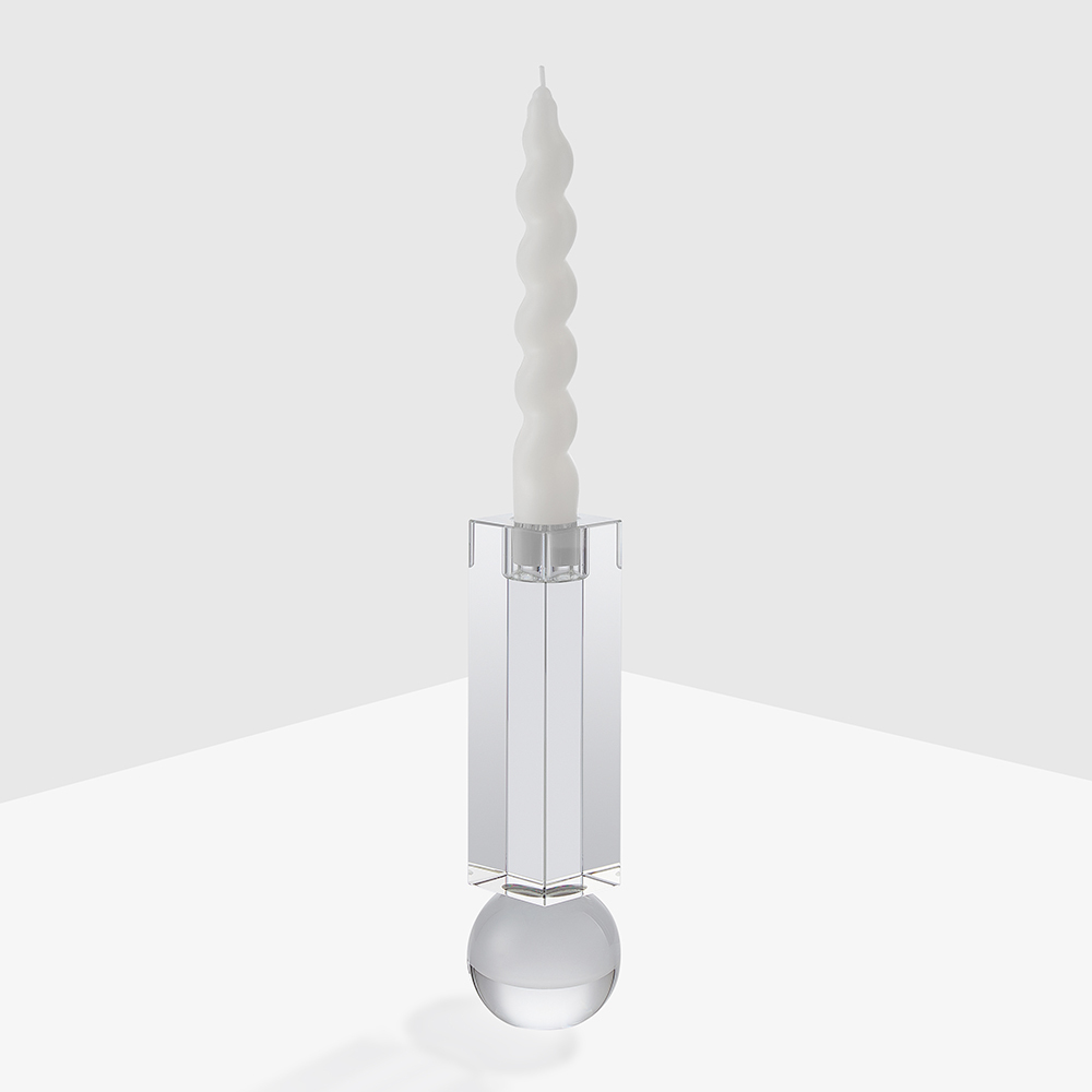High Quality Indoor Outdoor Dining Decoration Crystal Candle Holder Transparent Crystal Candlestick Holders