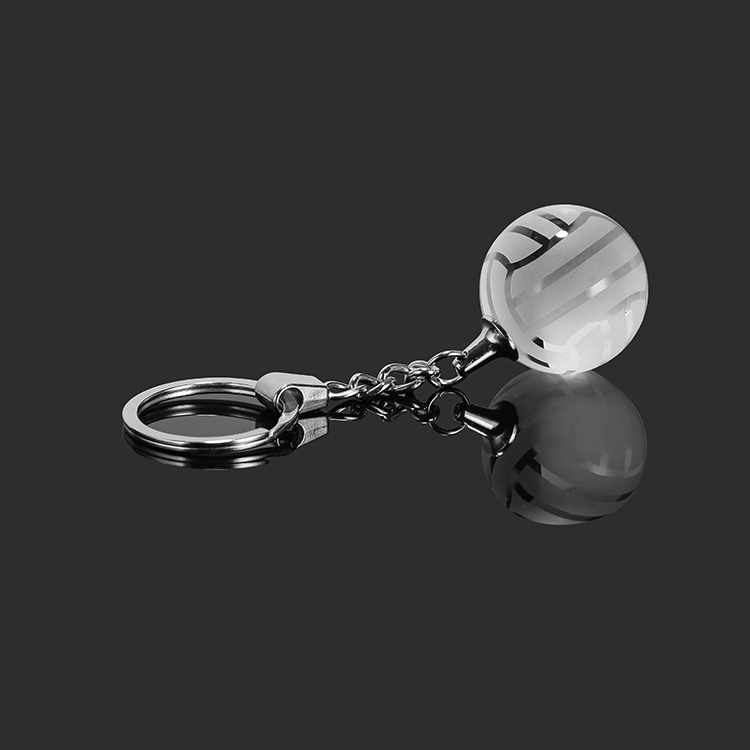 Clear Glass Crystal Volleyball Keychain MH-YS0280