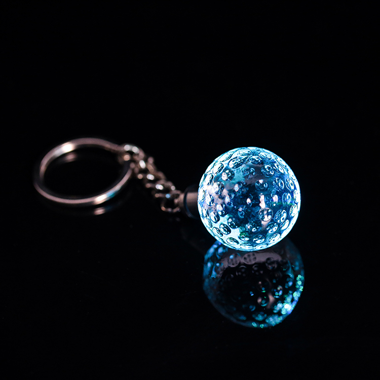 Led Light Crystal Golf Ball Keychain Keyring MH-YS0501