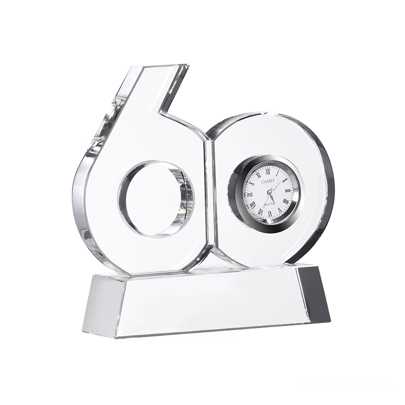 60 Years Company Corporate Retirement Souvenir Recognition Gifts Idea Crystal Clock