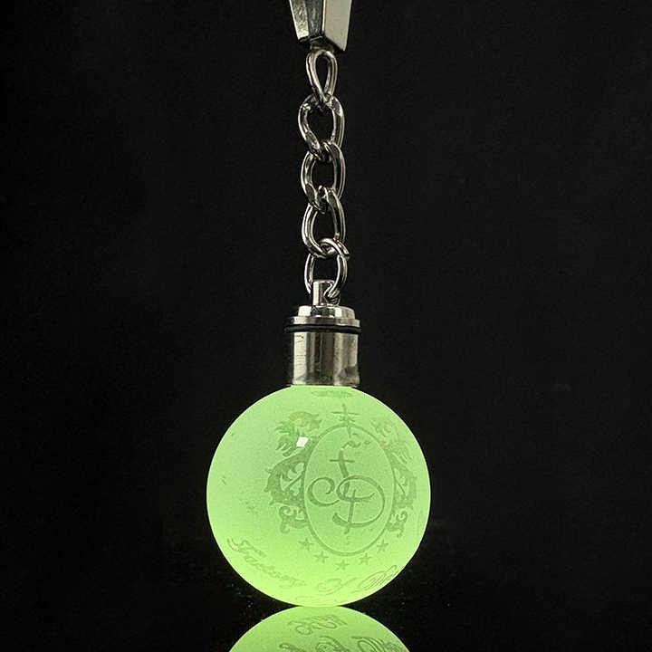 Personalized Crystal Frosted Ball Keychain with Light KeyRing MH-YS0532