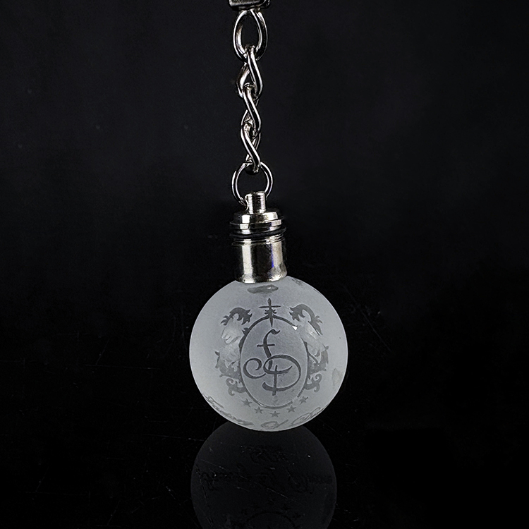 Personalized Crystal Frosted Ball Keychain with Light KeyRing MH-YS0532