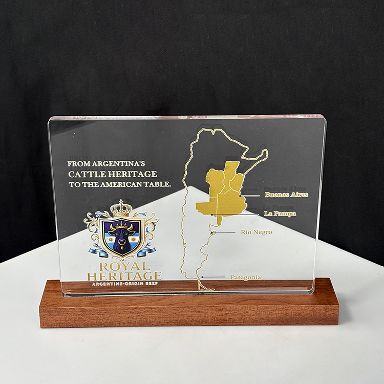 Personalized Acrylic Rectangle Plaque with Wooden Base MH-LJ0814