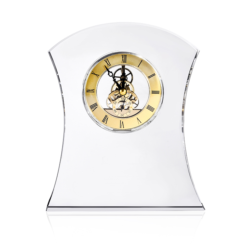 Retirement Souvenir Custom Name Engrave Years Crystal Desk Clock Souvenir