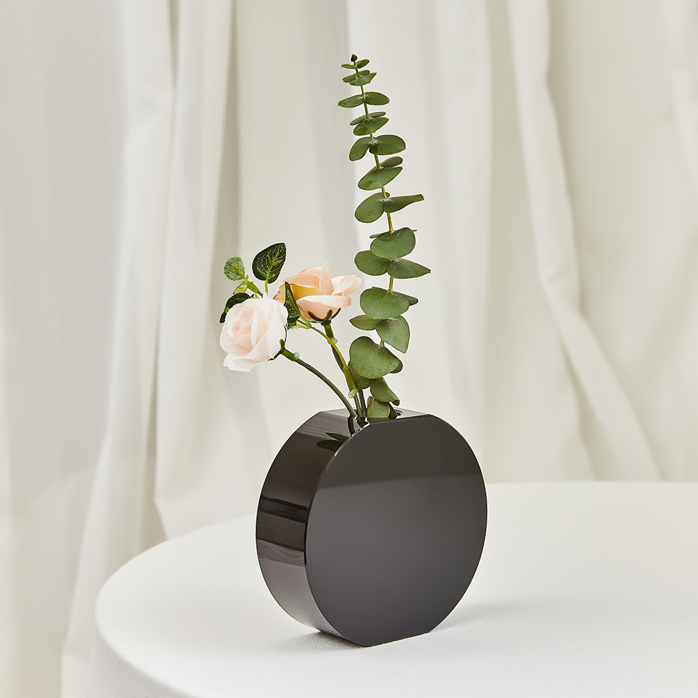 Hot Selling Simple Style Hotel Home Desktop Decoration Crystal Glass Vase Round Transparent Crystal Vase