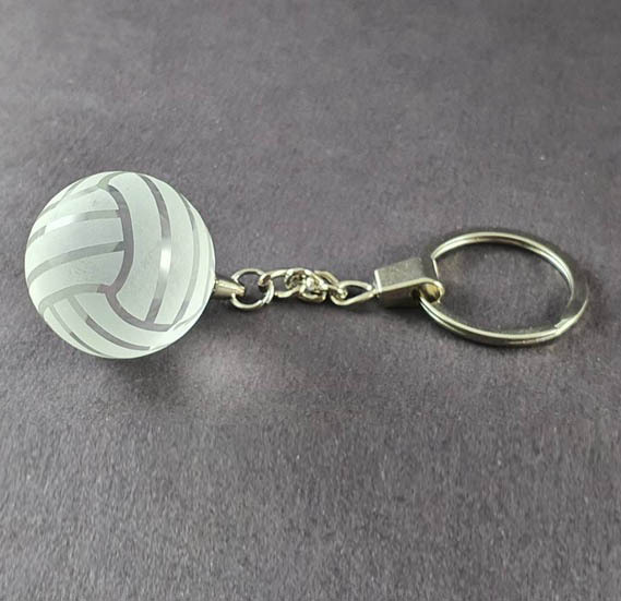 Clear Glass Crystal Volleyball Keychain MH-YS0280