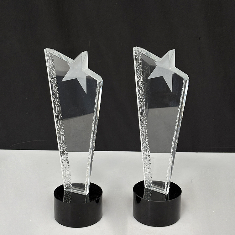Blank Clear Frosted Star Glass Crystal Trophy MH-LJ0786