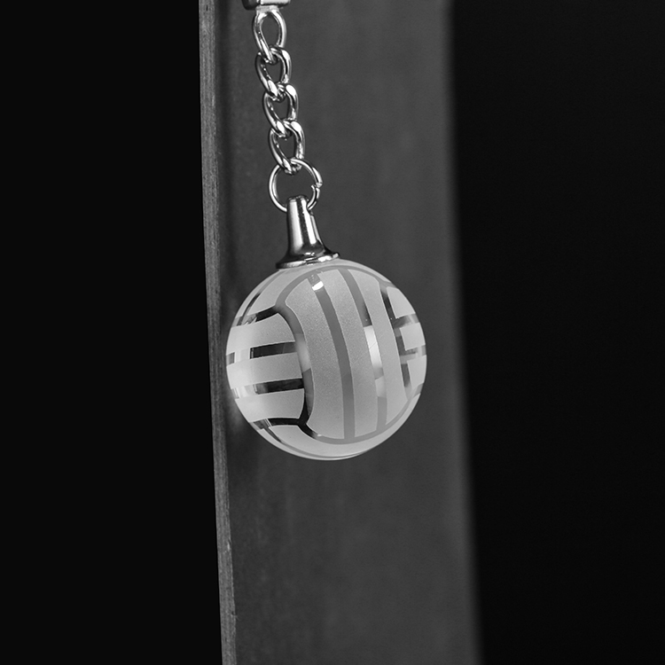 Clear Glass Crystal Volleyball Keychain MH-YS0280
