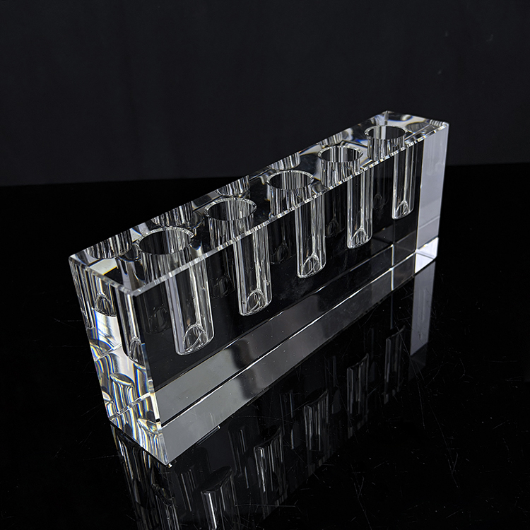 5 Holes Glass Crystal Block Candle Holder MH-Z0506