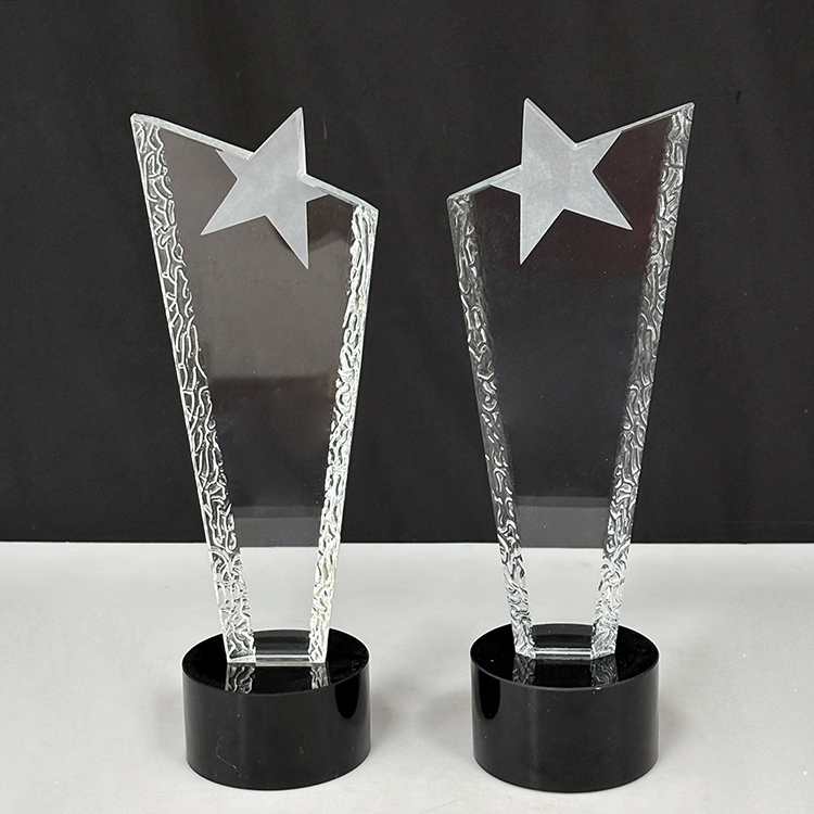 Blank Clear Frosted Star Glass Crystal Trophy MH-LJ0786