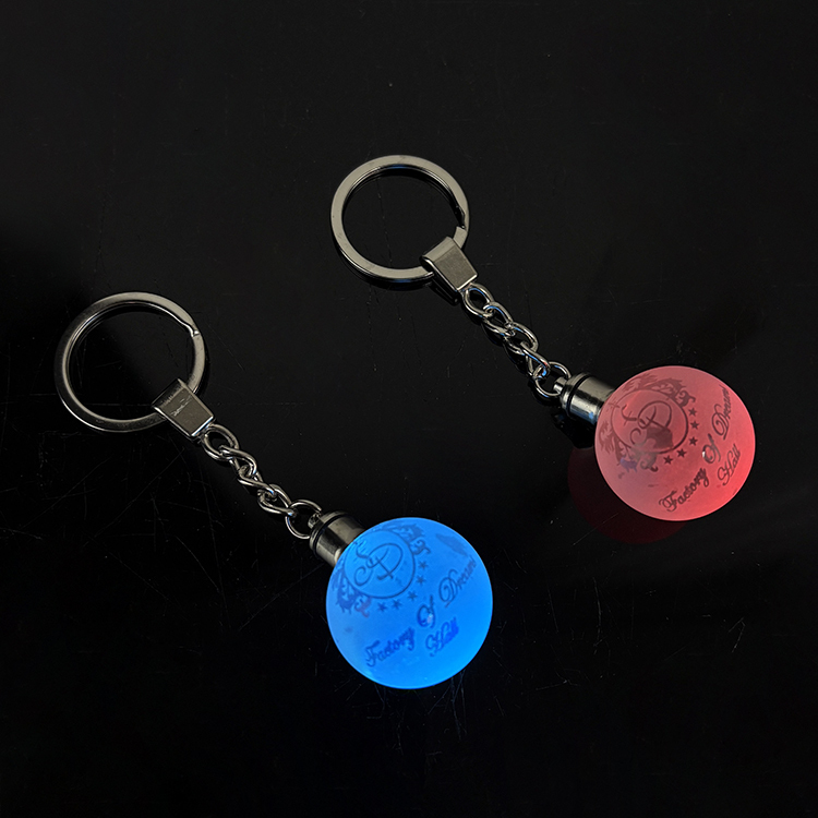 Personalized Crystal Frosted Ball Keychain with Light KeyRing MH-YS0532