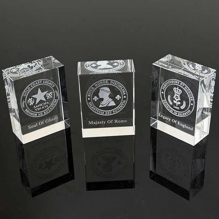 Personalized 3d Laser Rectangle Crystal Paperweight MH-F0633