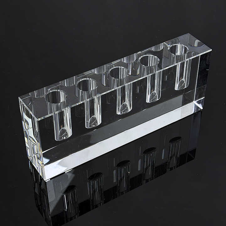 5 Holes Glass Crystal Block Candle Holder MH-Z0506