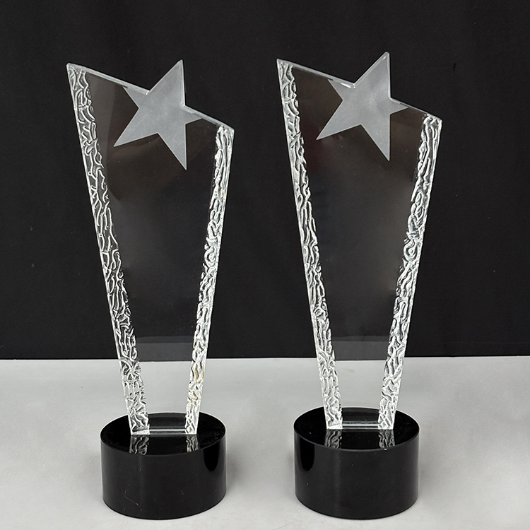 Blank Clear Frosted Star Glass Crystal Trophy MH-LJ0786