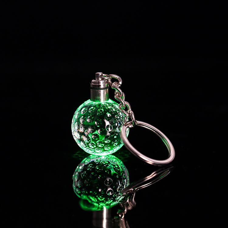 Led Light Crystal Golf Ball Keychain Keyring MH-YS0501