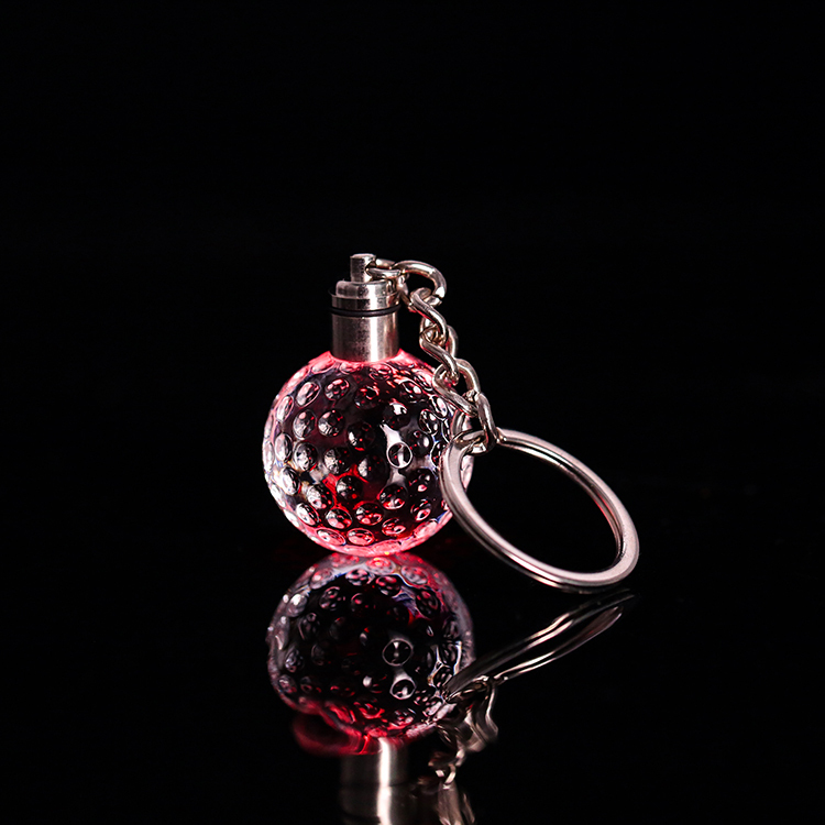 Led Light Crystal Golf Ball Keychain Keyring MH-YS0501
