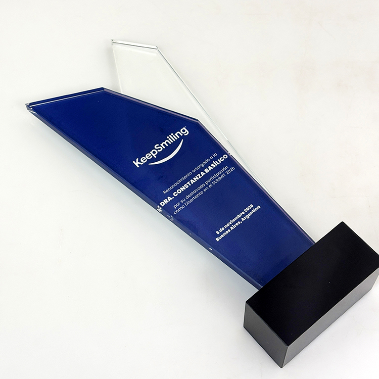 Personalized Clear Glass Crystal Trophy MH-LJ0760