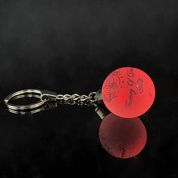 Personalized Crystal Frosted Ball Keychain with Light KeyRing MH-YS0532