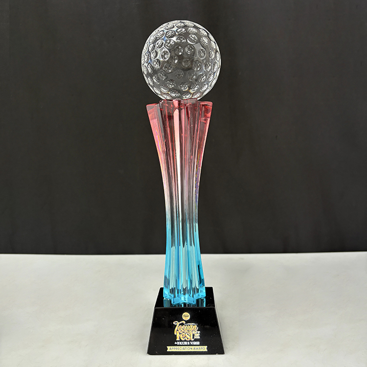 Golf Football Basketball Colored Glass Crystal Sports Trophy MH-LJ0763
