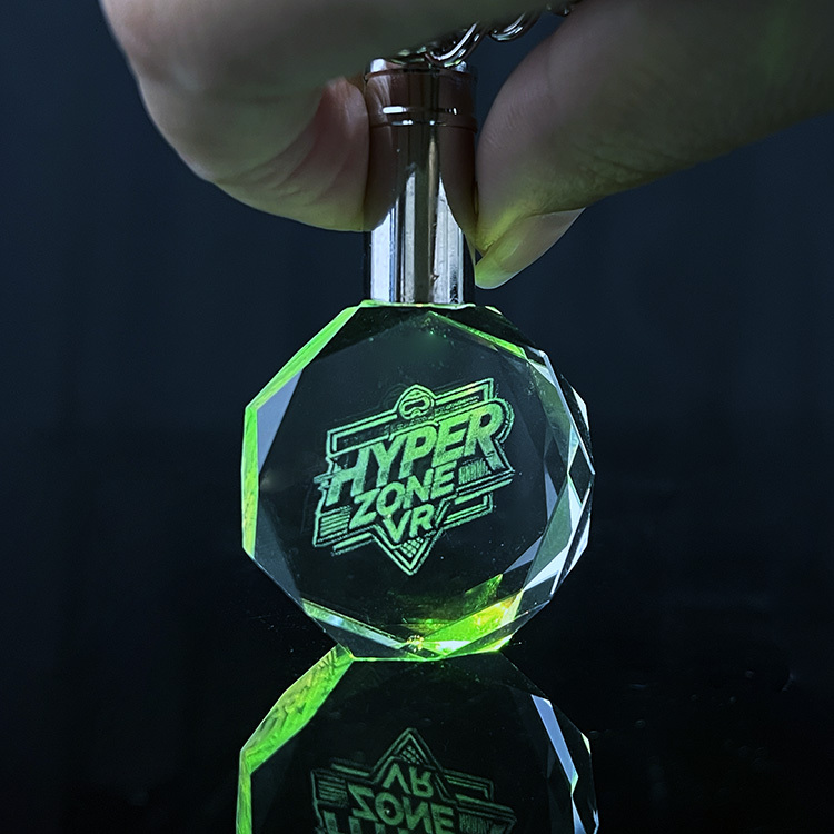 Octagon Crystal Key Chain with Led Light MH-YS0286