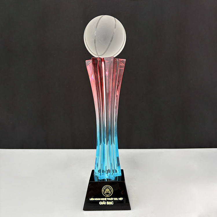 Golf Football Basketball Colored Glass Crystal Sports Trophy MH-LJ0763