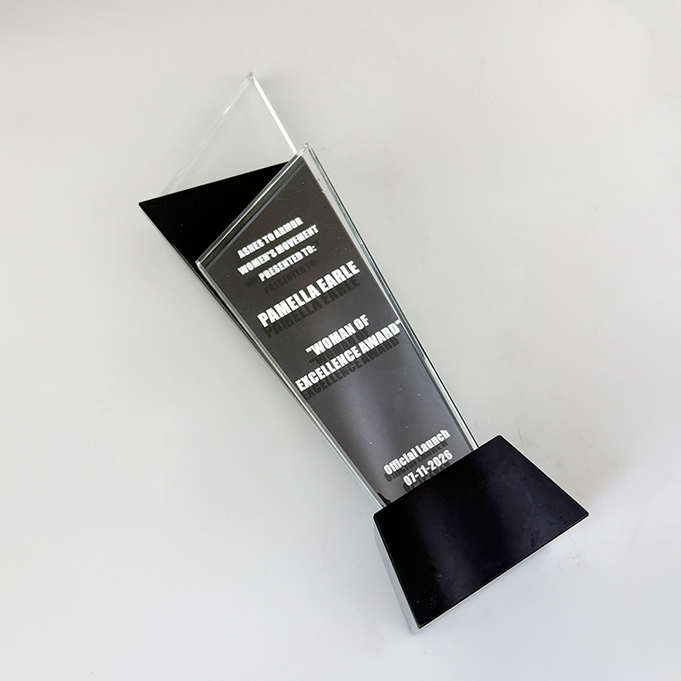 Personalized Black and Clear Crystal Plaque Trophy MH-LJ0793