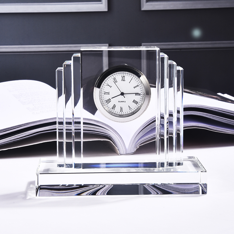 22mm Clock Insert Arch Shape Grandfather Crystal Desk Clock for Home Decoration