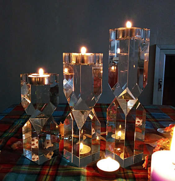 Crystal Block Tealight Candle Holder MH-1902
