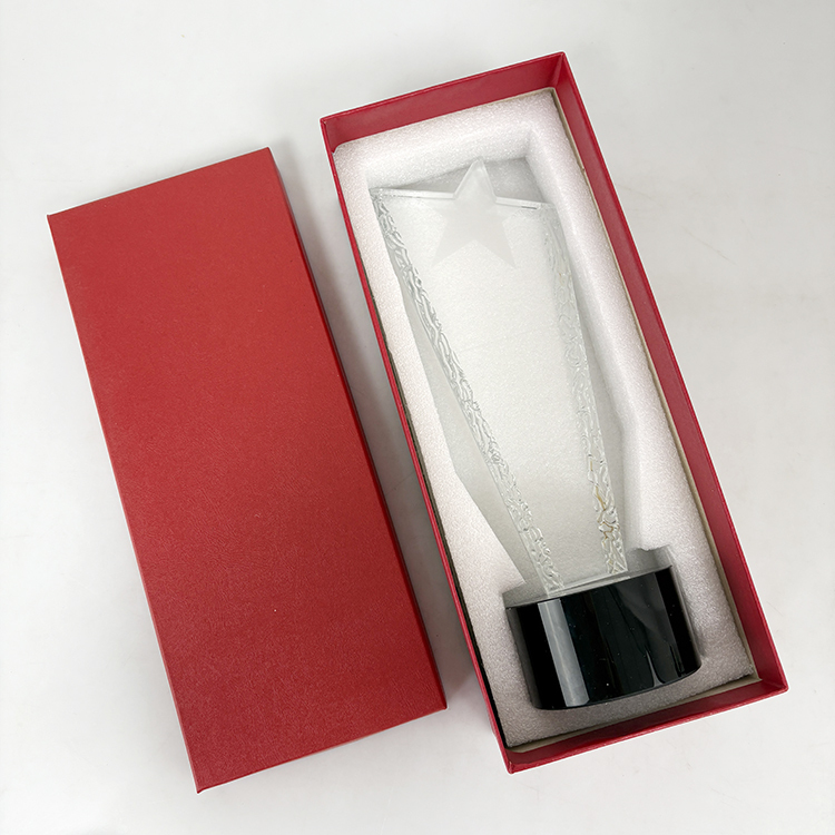Blank Clear Frosted Star Glass Crystal Trophy MH-LJ0786