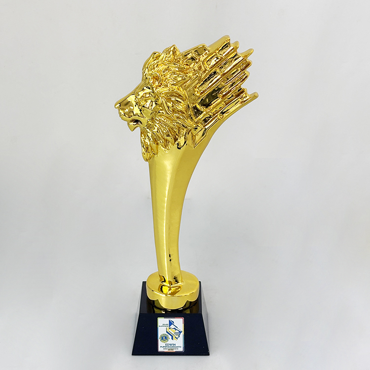 Gold Silver Resin lion Head Crystal Trophy and Award MH-LJ0767