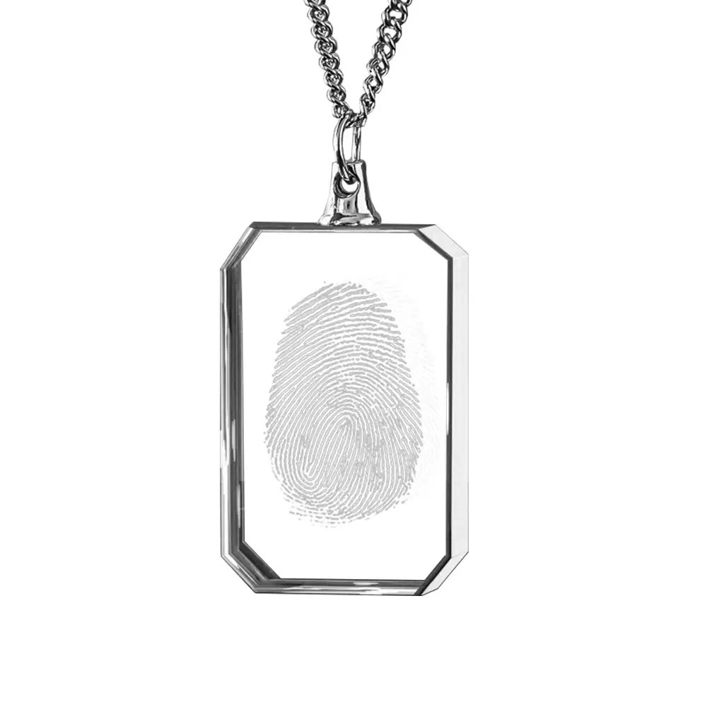Clear Rectangle Shape Blank Crystal Pendant Custom Crystal Photo Frame Necklace MH-YS0527