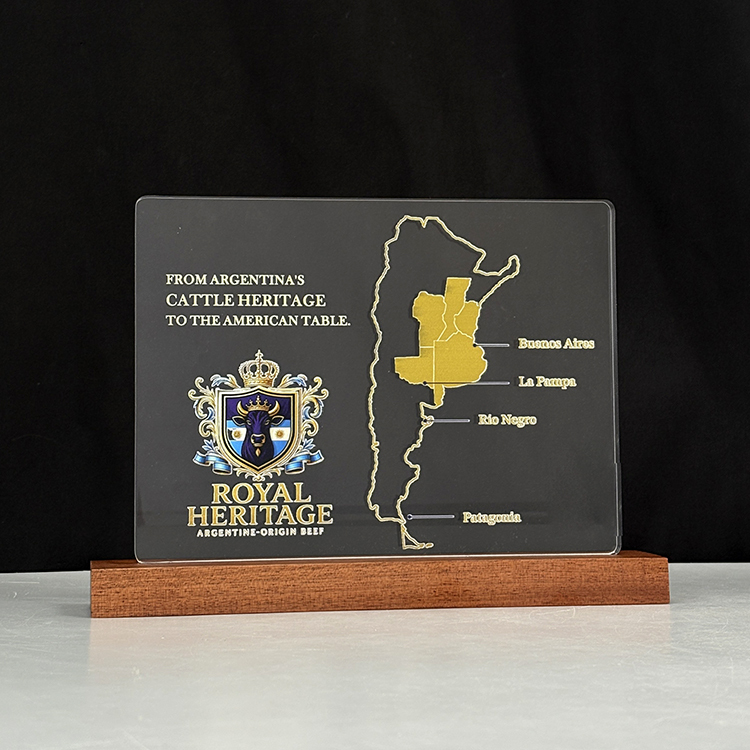 Personalized Acrylic Rectangle Plaque with Wooden Base MH-LJ0814