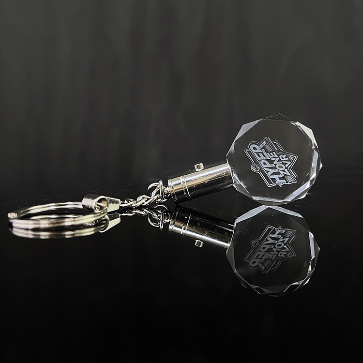 Octagon Crystal Key Chain with Led Light MH-YS0286