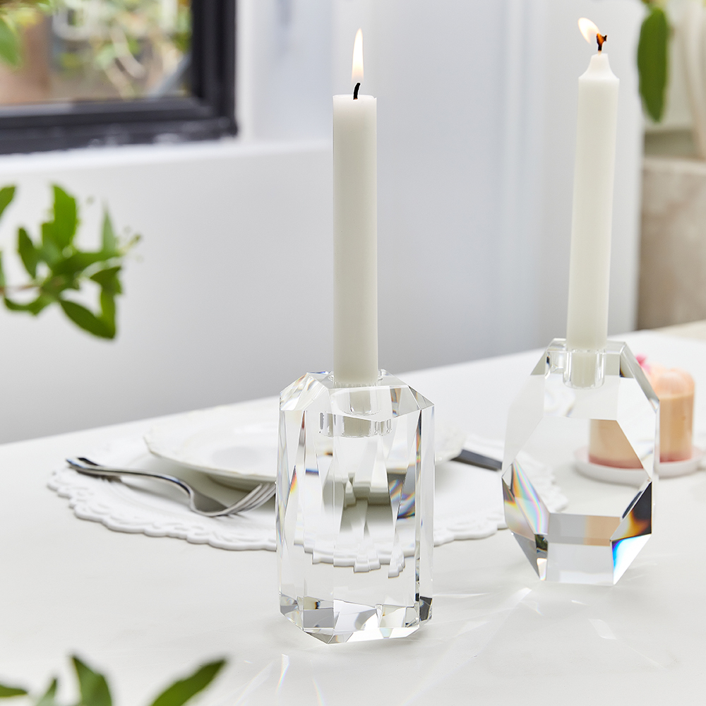 Factory Hot Sale Transparent Crystal Candlestick Wedding Dining Table Centerpiece Elegant Candle Holders Stand Hot Craft Item