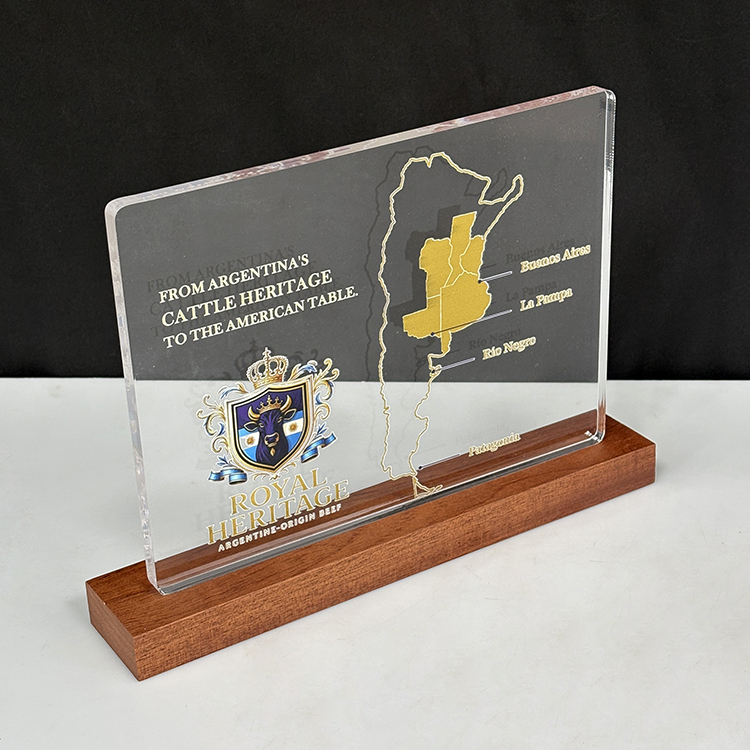 Personalized Acrylic Rectangle Plaque with Wooden Base MH-LJ0814