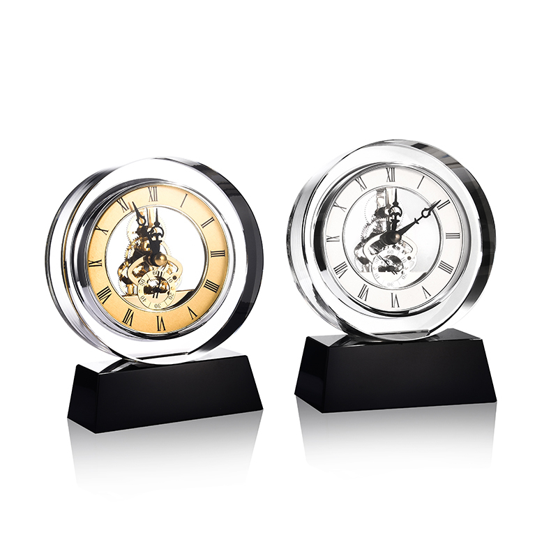 Wholesale Crystal Clock Custom Personalize Engrave K9 Crystal TableClock Souvenir Gifts for Wedding Part Giveaway