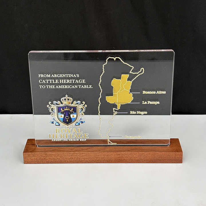 Personalized Acrylic Rectangle Plaque with Wooden Base MH-LJ0814