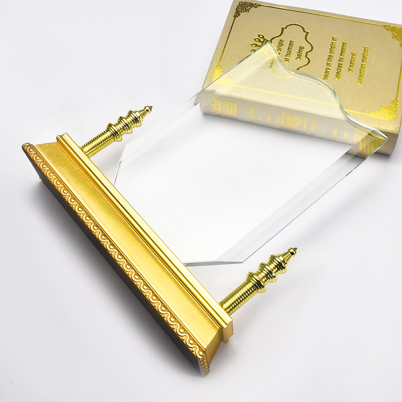 Professional Manufacturer Plaque Golden Base Creative Solid Crystal Trophy Fine Workmanship Glass Awards