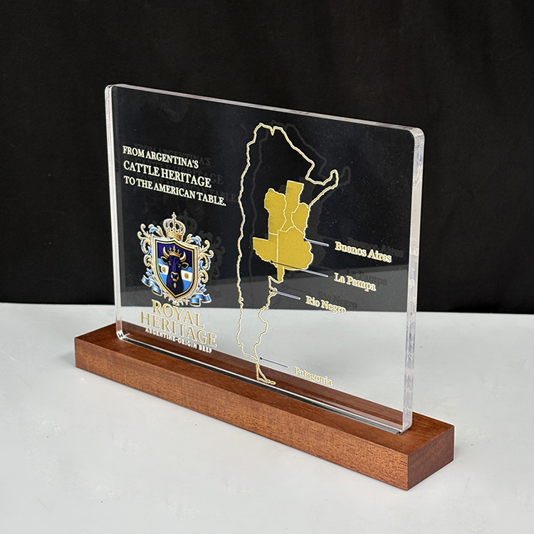 Personalized Acrylic Rectangle Plaque with Wooden Base MH-LJ0814