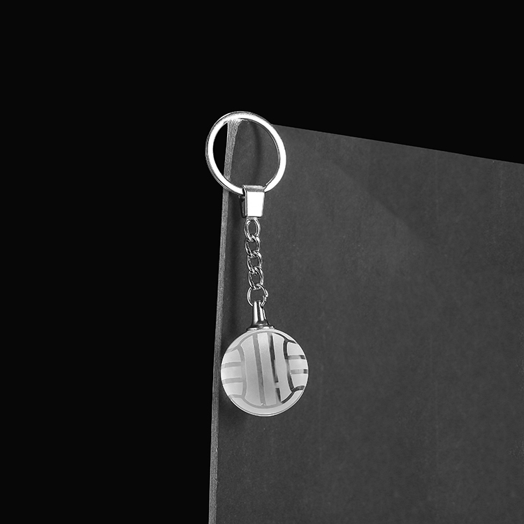 Clear Glass Crystal Volleyball Keychain MH-YS0280