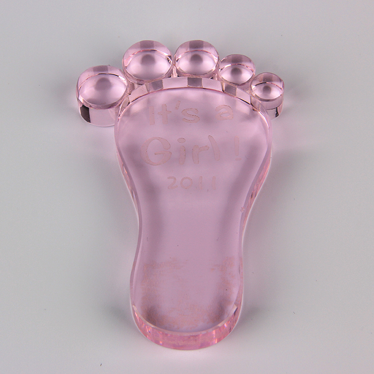 Wholesale Customized Baby Foot Crystal Souvenir  for Birth Gifts