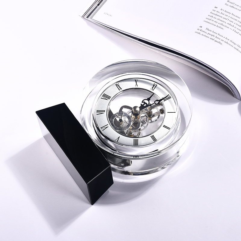 Wholesale Crystal Clock Custom Personalize Engrave K9 Crystal TableClock Souvenir Gifts for Wedding Part Giveaway