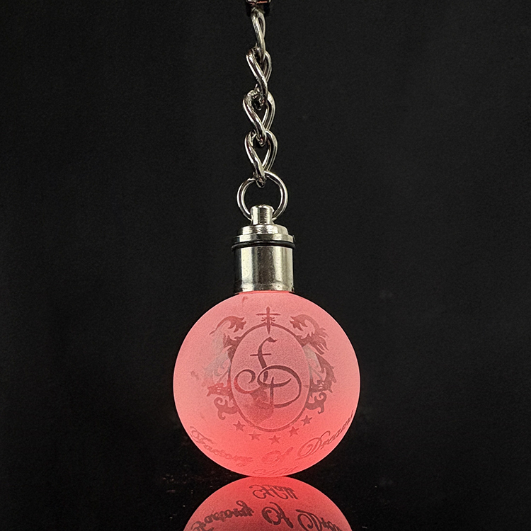Personalized Crystal Frosted Ball Keychain with Light KeyRing MH-YS0532