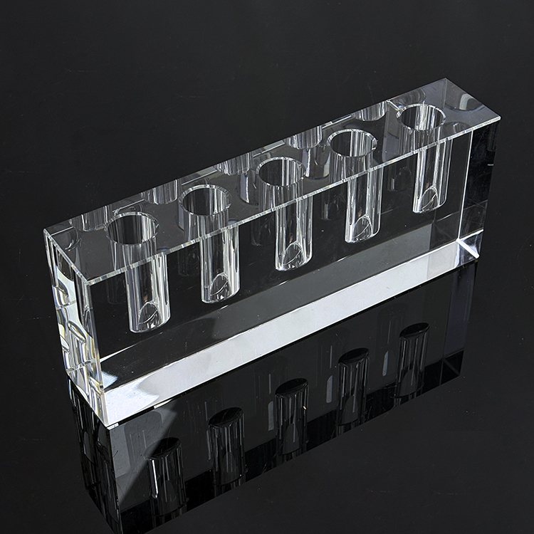 5 Holes Glass Crystal Block Candle Holder MH-Z0506