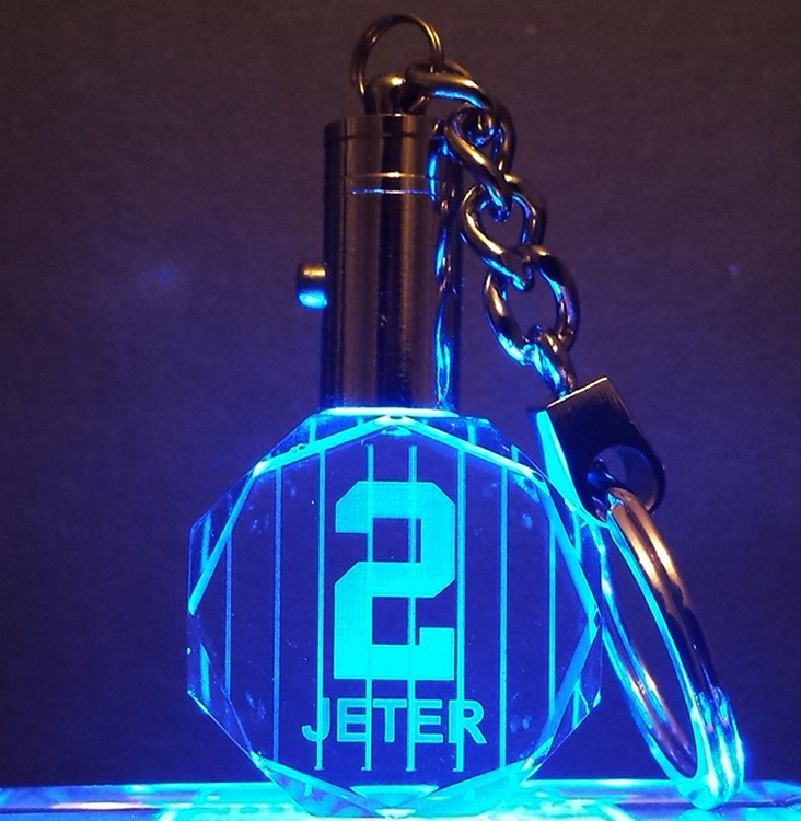 Octagon Crystal Key Chain with Led Light MH-YS0286