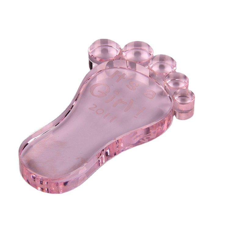 Wholesale Customized Baby Foot Crystal Souvenir  for Birth Gifts