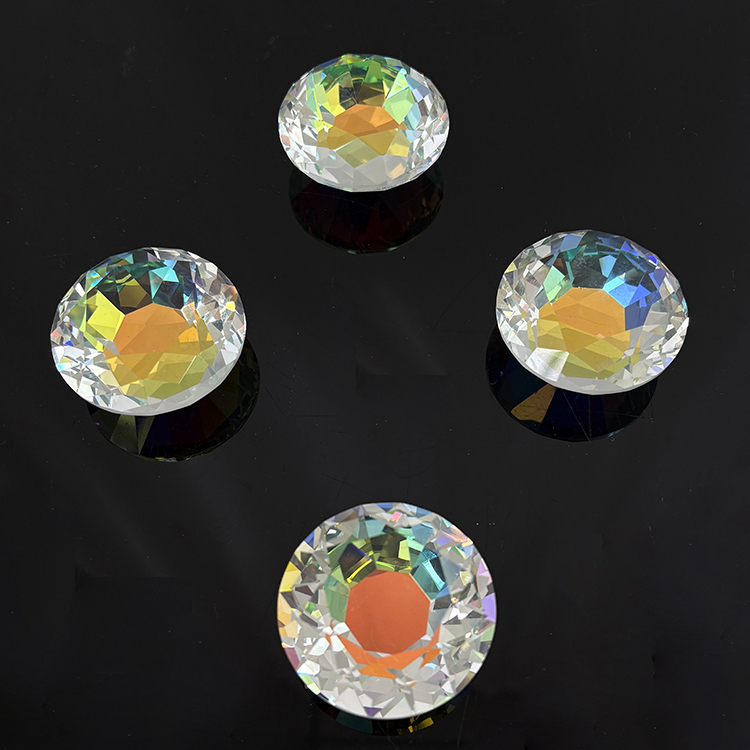 Machine Cut AB Coating Glass Crystal Diamond Wedding with Flat Bottom MH-9518