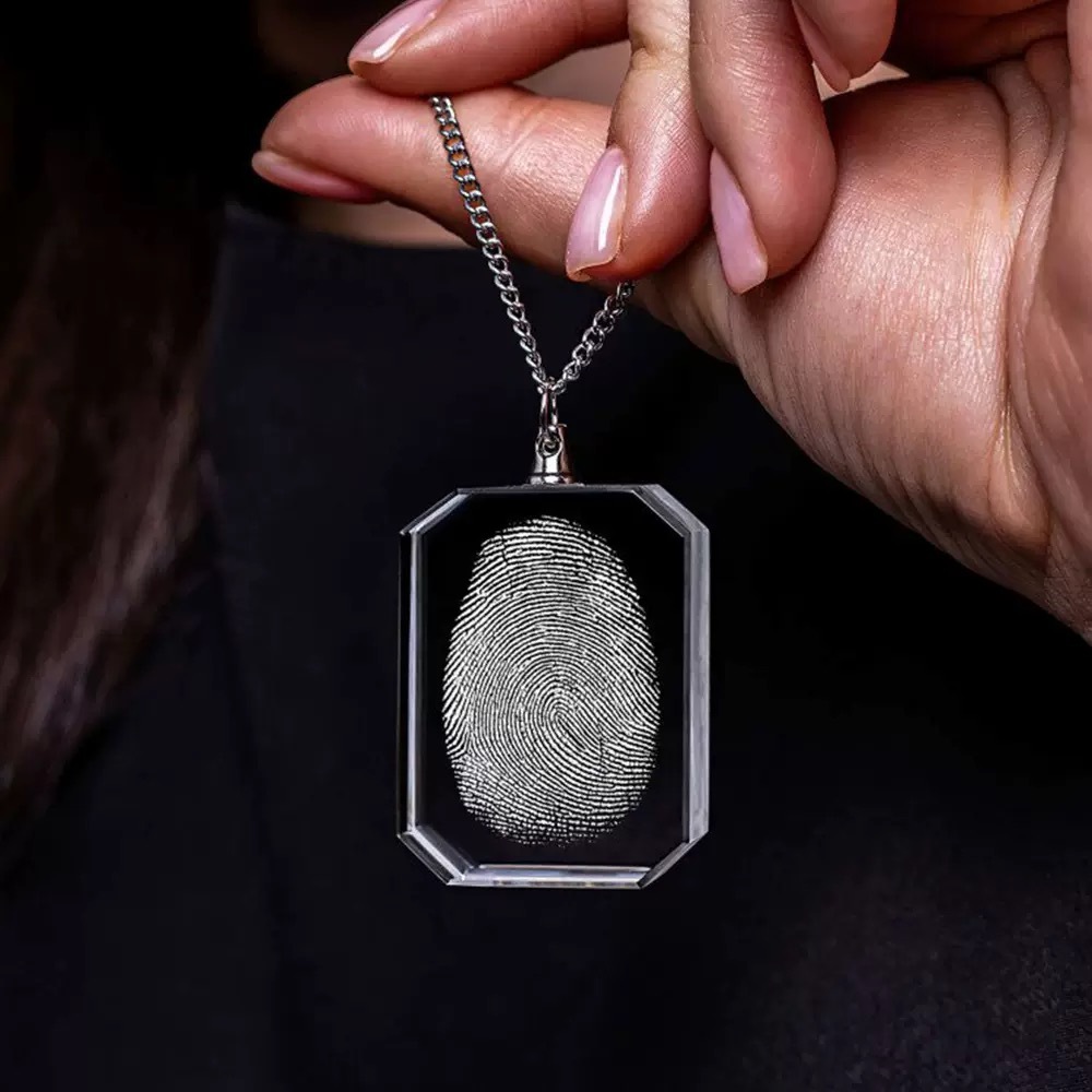 Clear Rectangle Shape Blank Crystal Pendant Custom Crystal Photo Frame Necklace MH-YS0527